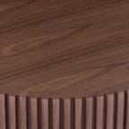 31.49'' Round Coffee Table Small Coffee Table for Apartment, Modern Living Room Coffee Table with Sturdy Pedestal,WALNUT (Same Sku:W876P243947) - Grand Goldman Shop