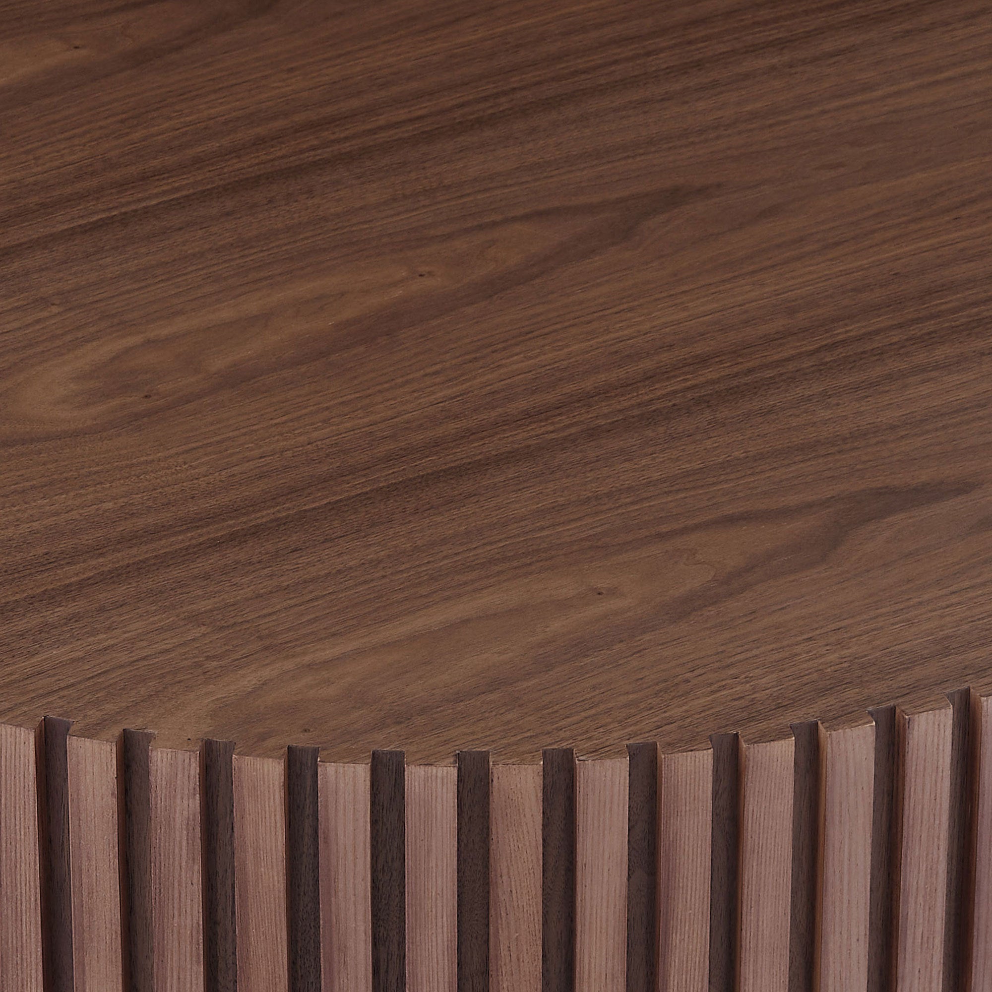 31.49'' Round Coffee Table Small Coffee Table for Apartment, Modern Living Room Coffee Table with Sturdy Pedestal,WALNUT (Same Sku:W876P243947) - Grand Goldman Shop