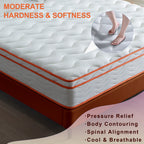 10 inch Hybrid Mattress in a Box,Individual Pocket coil, Medium Firm, Memory Foam Mattress with CertiPUR-US Certified Foam - Grand Goldman Shop