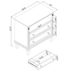 Open Space and 2 Drawers Dresser Nightstand with Charging Station, Farmhouse End Table with USB Ports and Outlets, Fluted Pilasters Design Side Table with Solid Wood Legs for Bedroom - Grand Goldman Shop