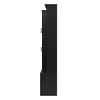 VIBE HAUS 79'' Tall Modern Hall Tree with Shoe Storage, 4-in-1 Entryway Bench with 6 Cabinets, 4 Coat Hooks & Adjustable Shelf for Hallway, living room, Black - Grand Goldman Shop