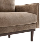 Modern Style Loveseat Sofa 75.75' with Spacious Seating, Brown Chenille Upholstery, Rubber Wood Legs, 2-Seater Couch - Grand Goldman Shop