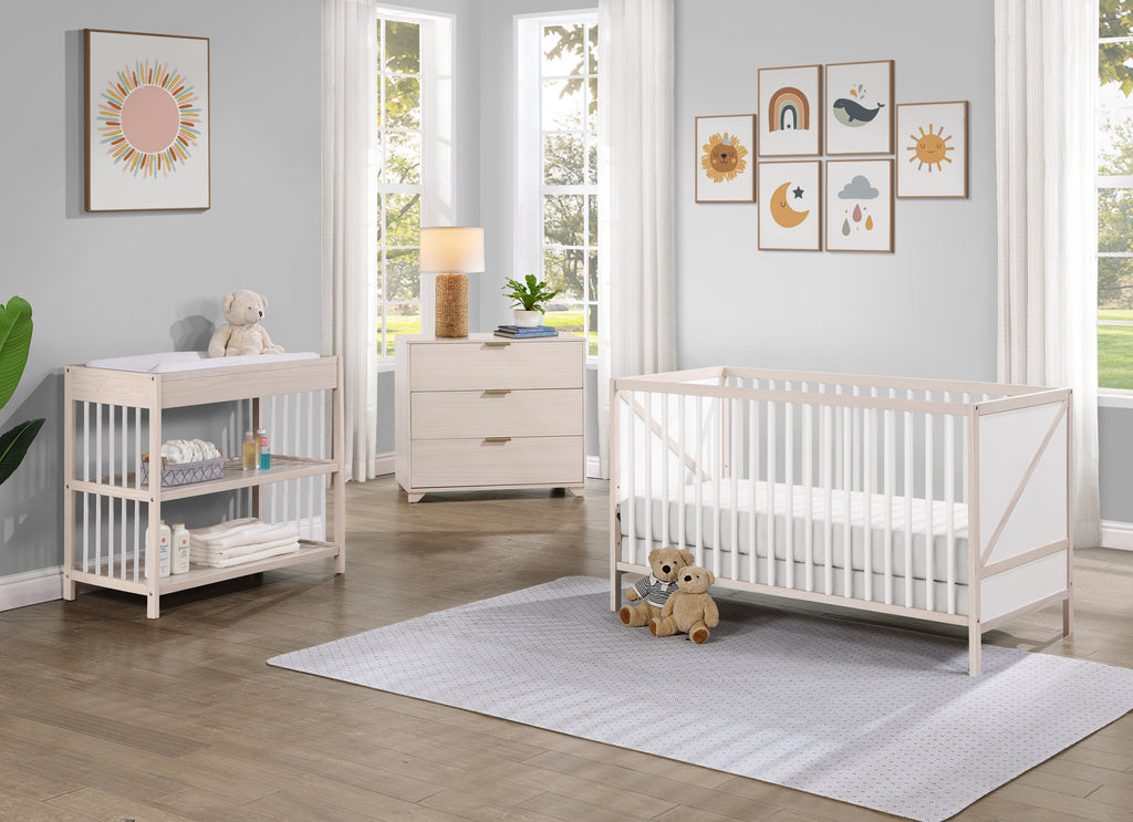 Pixie Zen 3-in-1 Crib in Washed Natural/White - Grand Goldman