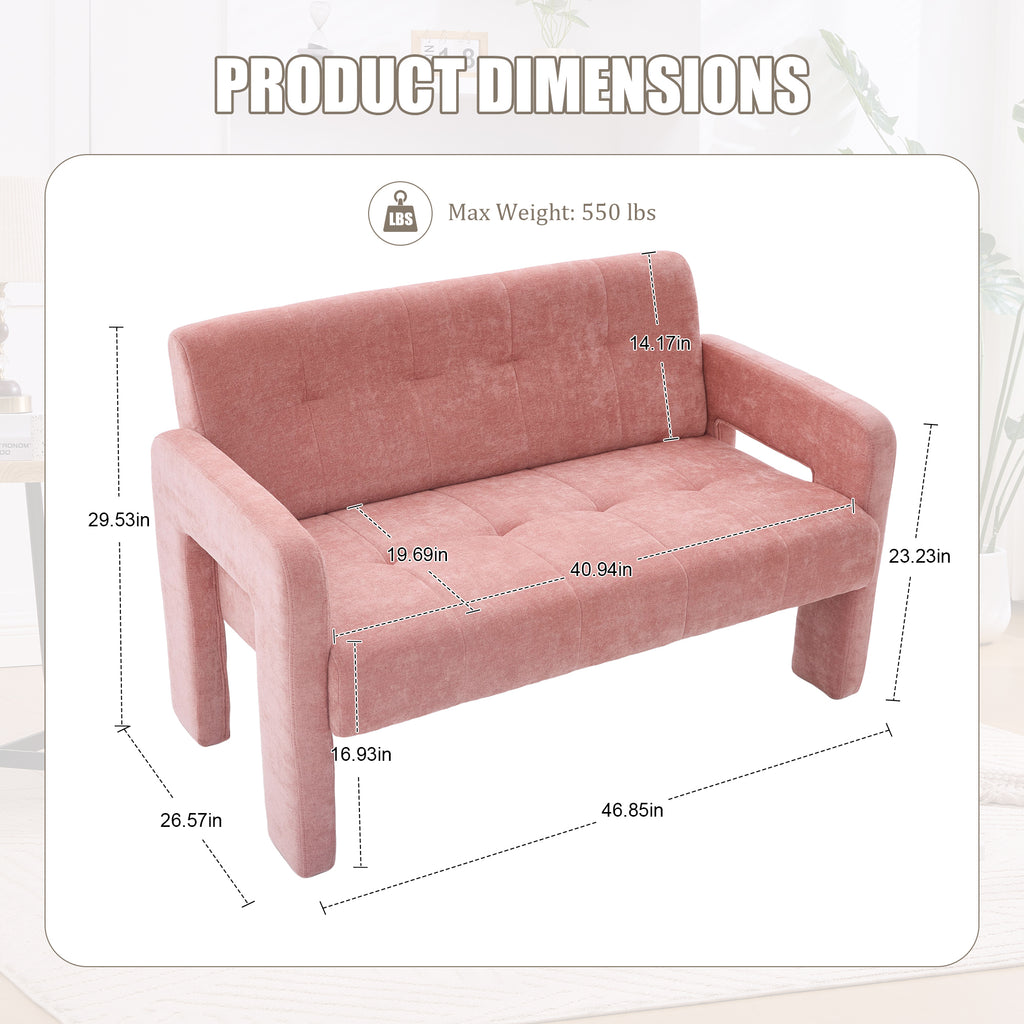 Nordic Modern Double Armchair Living Room & Bedroom Compact Upholstered Sofa Leisure Sofa Comfortable Seating with Dual Armrests Can be paired with a single chair - Grand Goldman Shop