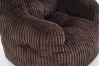 010-Soft Fluffy Corduroy Fabric Bean Bag Chair Filled With Memory Sponge,Brown - Grand Goldman Shop