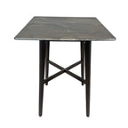 Modern Bar Height 42' Dining Table, Rubberwood Legs and Laminate Table Top, Paladina Marble Finish, Black - Grand Goldman Shop