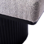Upholstered Bench with Black Chunky Legs Light Grey Boucle Fabric Contemporary Style Bed-end Bench for Bedroom Living Room - Grand Goldman Shop