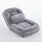 [NEW ARRIVED] [VIDEO PROVIDED] Human Dog Bed,Lazy Sofa,5-Position Adjustable Convertible,Floor Gaming Chair,bedroom, living room,Suitable for gaming, meditation,relaxation,Plush Fabric,Light Gray - Grand Goldman Shop