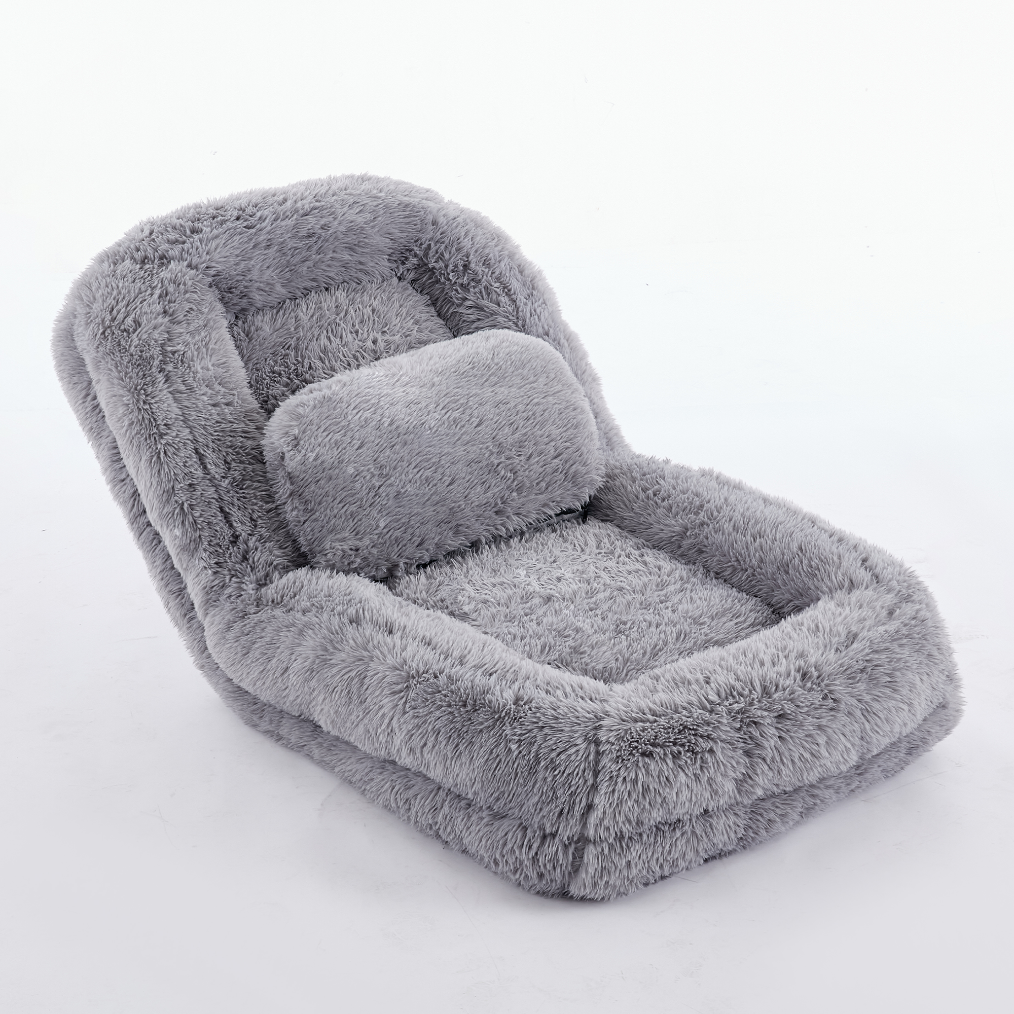 [NEW ARRIVED] [VIDEO PROVIDED] Human Dog Bed,Lazy Sofa,5-Position Adjustable Convertible,Floor Gaming Chair,bedroom, living room,Suitable for gaming, meditation,relaxation,Plush Fabric,Light Gray - Grand Goldman Shop
