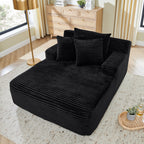 Single lazy sofa lounge chair, no assembly required, made of velvet fabric, fluffy modern single lounge chair, used for indoor living rooms and bedrooms-Black - Grand Goldman Shop