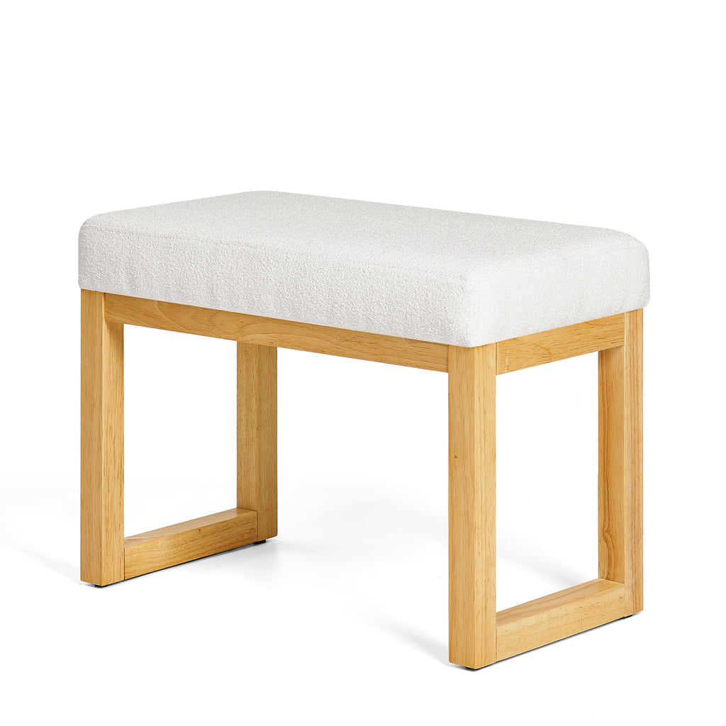 Shoe-changing bench, a shoe-changing bench with a wooden frame and a soft cushioned seat, can be placed freely and is suitable for small spaces without taking up much space - Beige - Grand Goldman Shop