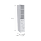Vanguard Linen Cabinet, Three Shelves, Four Drawers -White | Premium Home Decor - Grand Goldman