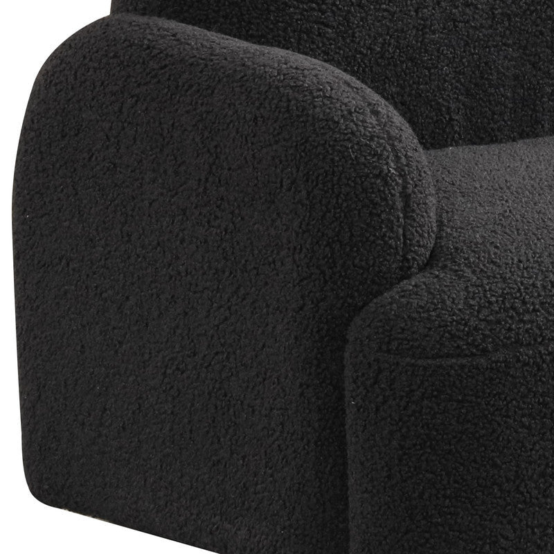 Rosella 25.5'W Black Sherpa Bear-Shaped Kids Armchair - Grand Goldman