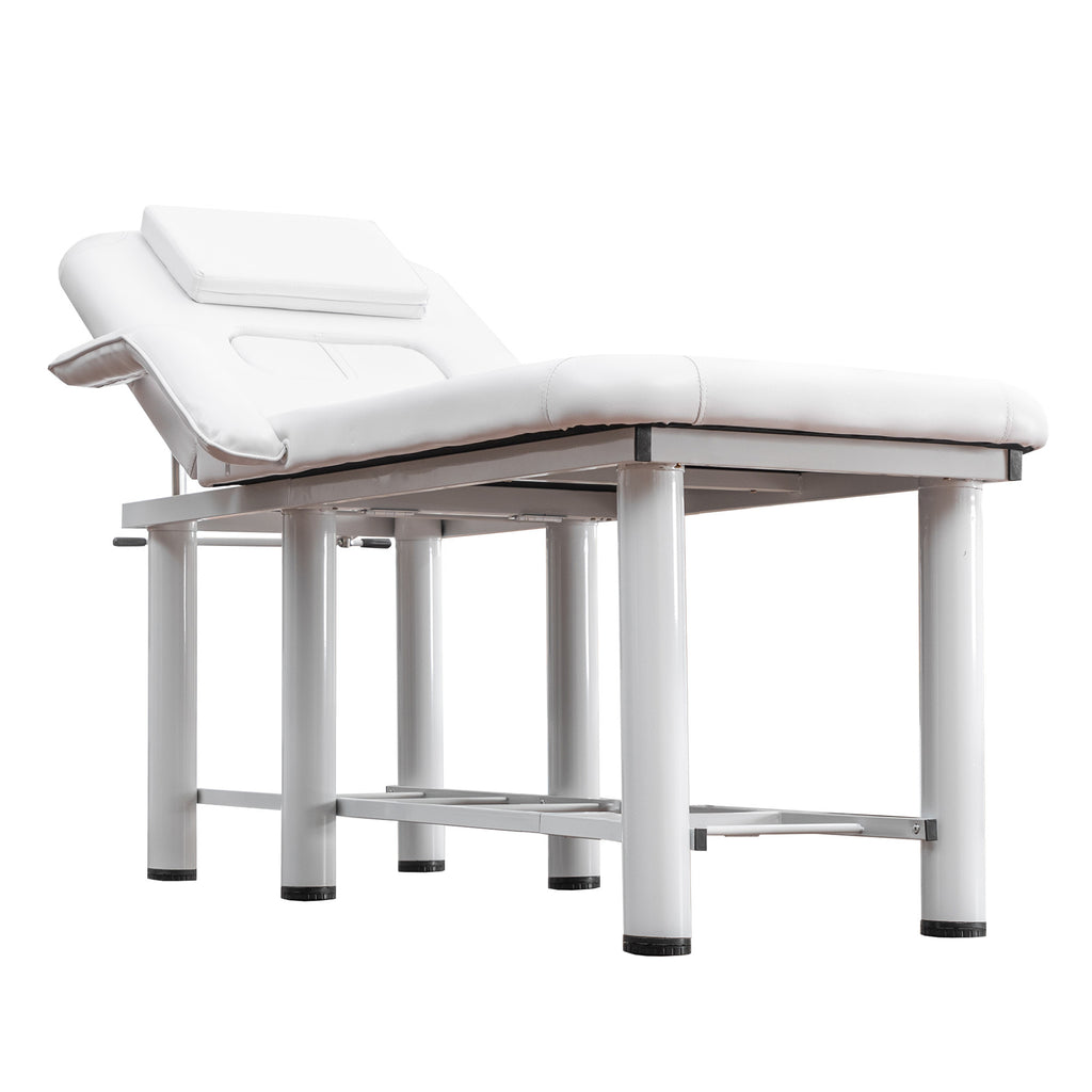 Professional Beauty Bed with Removable Headrest & Breast Cushions, Armrests and Storage Shelf for Full Body Massage, Facial, 