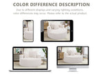 Round Sofa Bed with Memory Foam Sectional Couches for Living Room, Cloud Couch with three pillows, White - Grand Goldman Shop