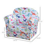 Qaba Kid's Sofa Chair with Dinosaur Design and Thick Padding, Flannel-Covered Toddler Armchair for Bedroom, Playroom | Premiu