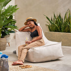 Ettie 3 Ft. Water Resistant Fabric Bean Bag Chair, Khaki, Soft and Durable - Grand Goldman Shop
