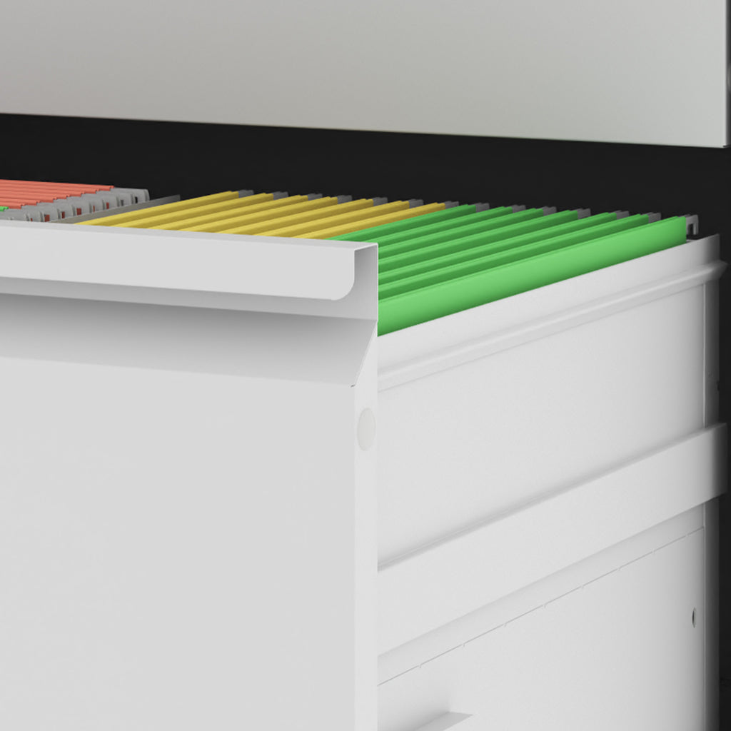 Premium 2 Drawer Metal Lateral File Cabinet with Lock, White Steel Filing Cabinet for Home Office - Grand Goldman