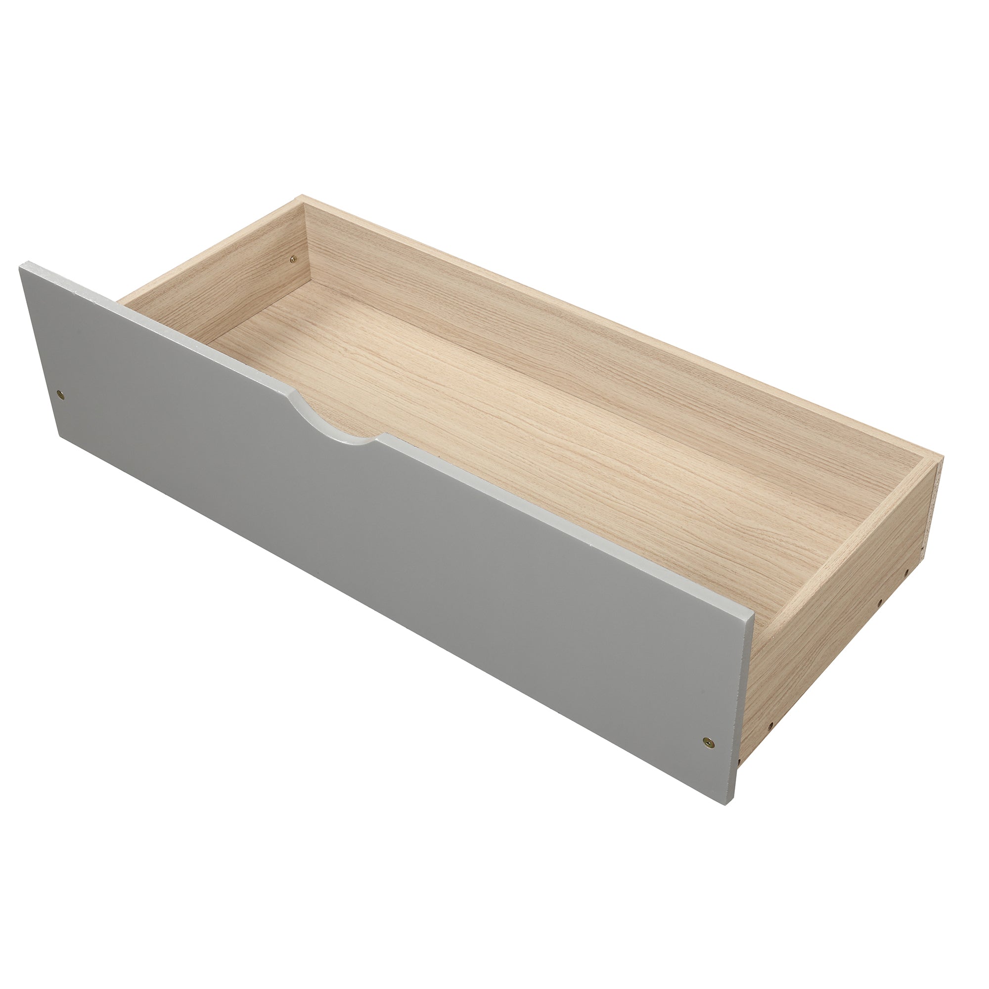 Gray Platform Storage Bed with 2 Wheels-Drawers, Twin Size Frame, Pine Wood and MDF Construction - Grand Goldman Shop