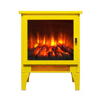 18 inch Freestanding Electric Fireplace Stove heater with 3D Flame effect,Lemon Yellow - Grand Goldman Shop