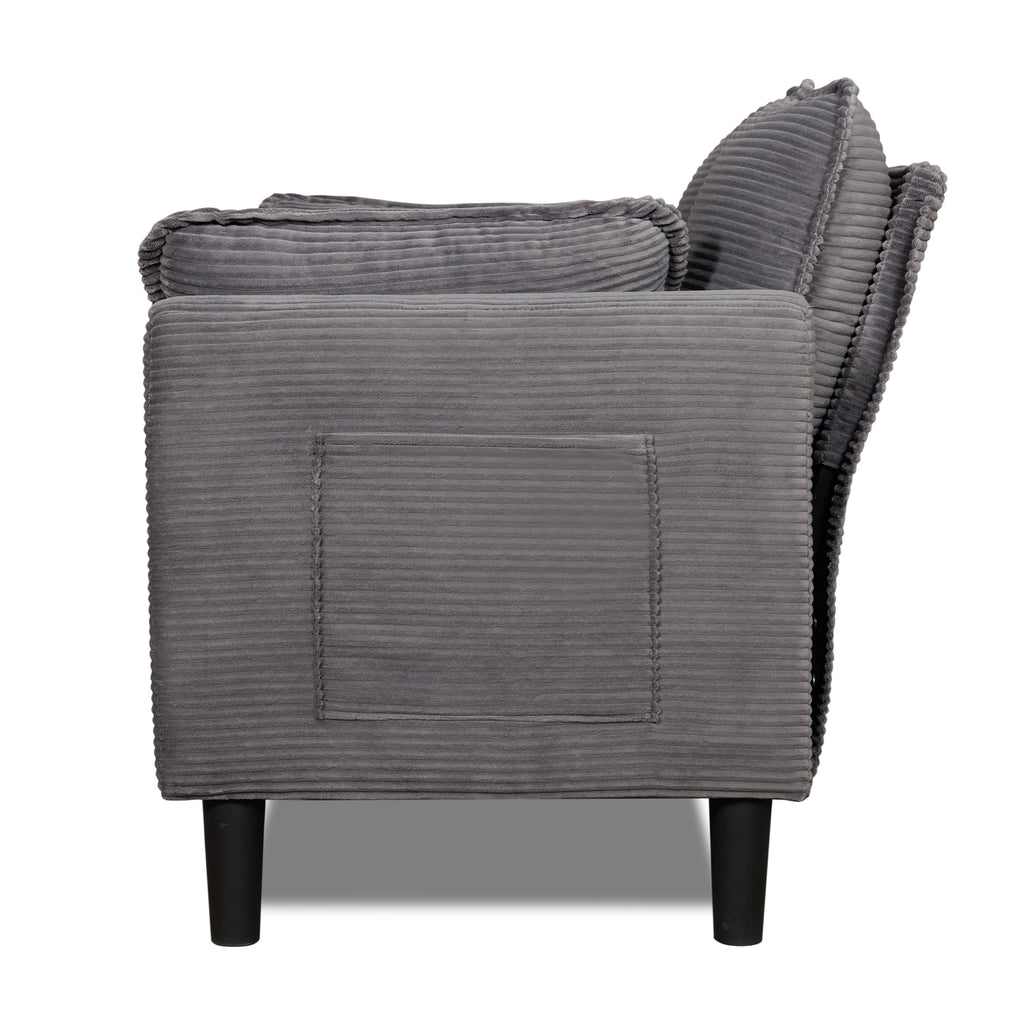 48' Soft Corduroy Loveseat Couch W/Soft Cushions,Side Storage Pocket,Sturdy Composite Board & Solid Wood Frame, High Rebound Sponge,Easy Assembly,Ideal for Living Room,Apartment,Dorm,Office. - Grand Goldman Shop