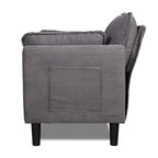 48' Soft Corduroy Loveseat Couch W/Soft Cushions,Side Storage Pocket,Sturdy Composite Board & Solid Wood Frame, High Rebound Sponge,Easy Assembly,Ideal for Living Room,Apartment,Dorm,Office. - Grand Goldman Shop