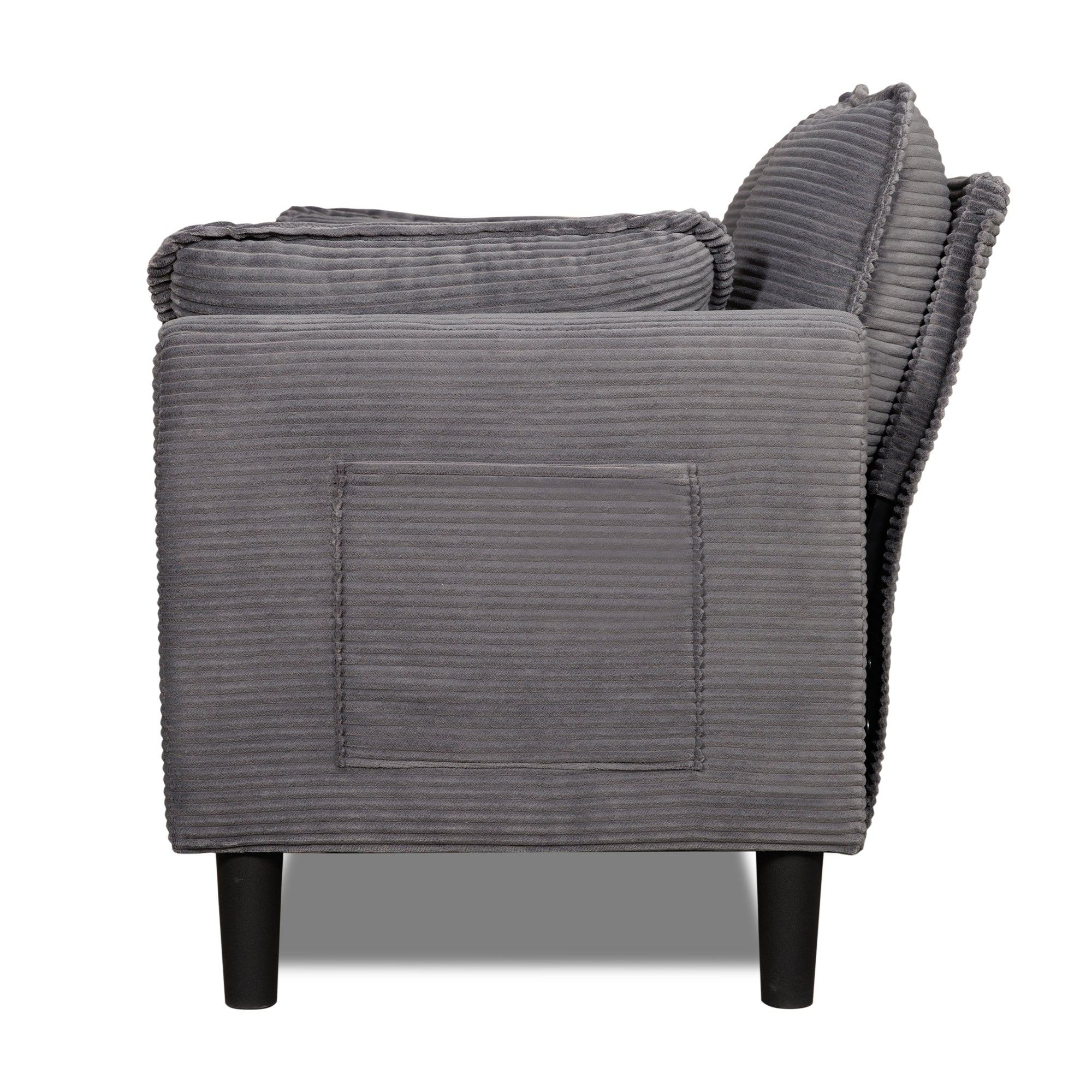48' Soft Corduroy Loveseat Couch W/Soft Cushions,Side Storage Pocket,Sturdy Composite Board & Solid Wood Frame, High Rebound Sponge,Easy Assembly,Ideal for Living Room,Apartment,Dorm,Office. - Grand Goldman Shop
