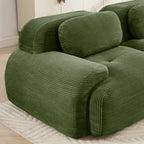 82'' loveseat sofa in luxuryCorduroy Fabric modular for free combo separation curved armrests ,anti-slip design high-resilience sponge fits living rooms bedrooms Audiovisual Room,Olive green - Grand Goldman Shop