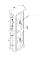 Lighted Glass Curio Display Cabinet,Display Cabinet,Glass Storage Cabinet Glass Wine cabinet Wood Frame Toy Display for Living Room, Kitchen, Pantry light bulb included OAK - Grand Goldman Shop