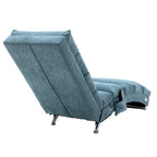 Ergonomic Linen Massage Chaise Lounge with Remote Control, 5 Modes, Blue, 21.65 x 58.27 x 34.25 inches - Grand Goldman Shop