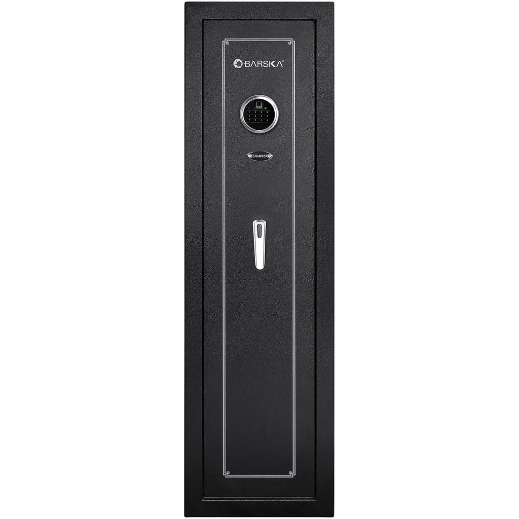 Biometric Keypad Rifle Safe with Advanced Security Features in Black Steel, 5.51 Cubic Ft | Premium Home Decor - Grand Goldma