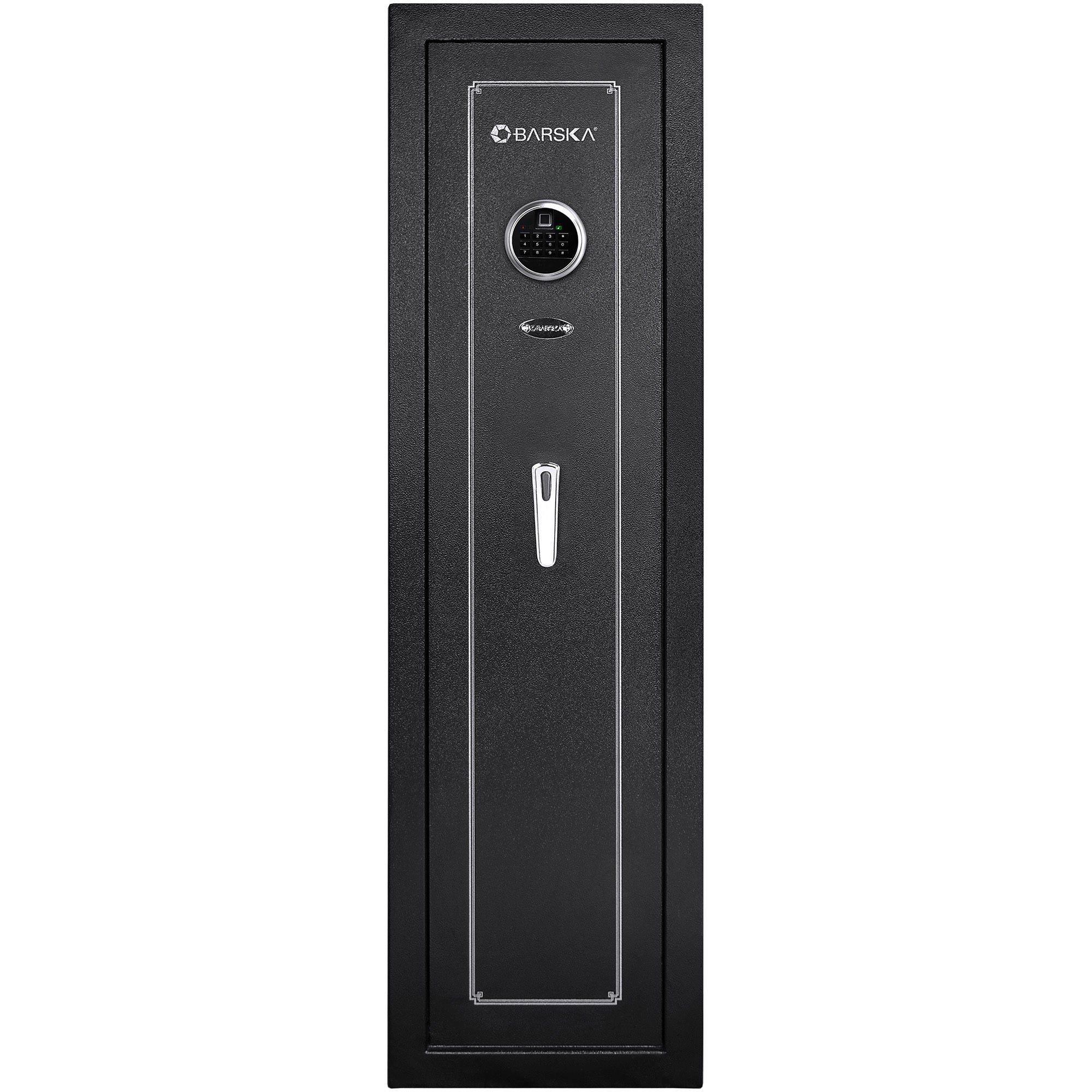 Biometric Keypad Rifle Safe with Advanced Security Features in Black Steel, 5.51 Cubic Ft | Premium Home Decor - Grand Goldma