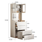 3-in-1 Vanity Table with LED Mirror & Storage Stool, Flip Top Makeup Dressing Table with Adjustable Lights, 5 Storage Spaces Cosmetic Organizer for Bedroom - Grand Goldman Shop