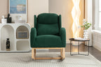 049-Teddy Fabric Rocking Chair With Packet Wood Legs,Green - Grand Goldman Shop