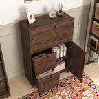 Desk Cabinet, with Storage Drawer & Shelves, Fold-up Desktop, Ideal for Home, Office, Kitchen storage organizer, Dormitory, Small Spaces W31.49'xD13.78'xH47.2' - Grand Goldman Shop