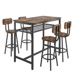 5-Piece Kitchen Counter Height Table Set, Bar Table with 4 Chairs - Grand Goldman Shop