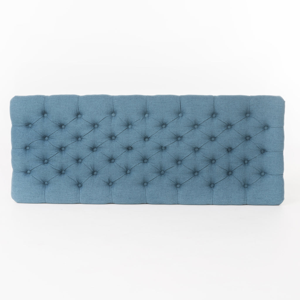 Juliana Storage Ottoman with Stylish Design in Blue Fabric and Birch Legs - Grand Goldman Shop
