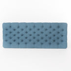 Juliana Storage Ottoman with Stylish Design in Blue Fabric and Birch Legs - Grand Goldman Shop