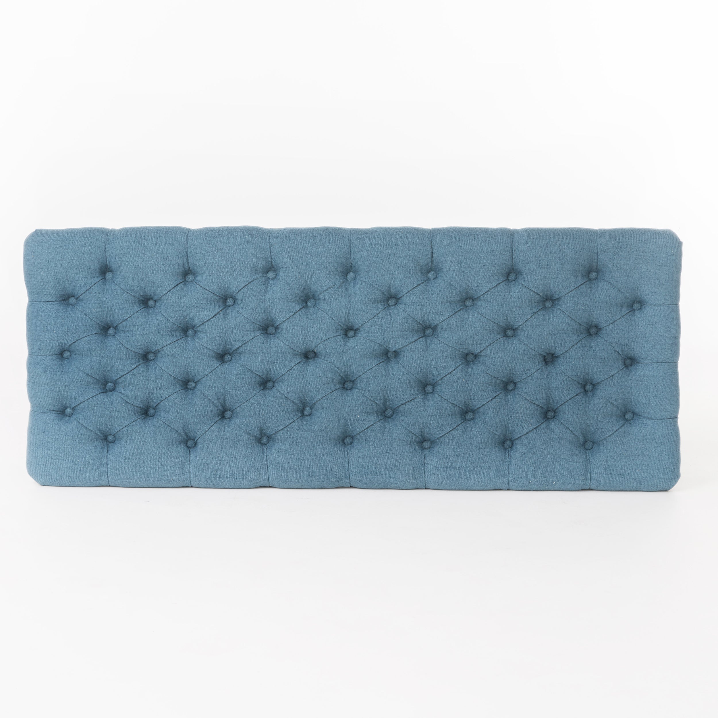 Juliana Storage Ottoman with Stylish Design in Blue Fabric and Birch Legs - Grand Goldman Shop