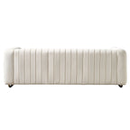 Contemporary Velvet Sofa Couch 84.25''W for Living Room, Beige - Grand Goldman Shop