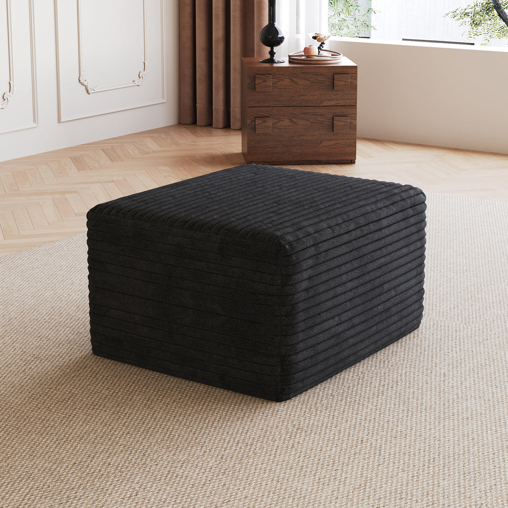 Sofa ottoman ,No Assembly Required,Black(Plush Corduroy Fabric) - Grand Goldman Shop