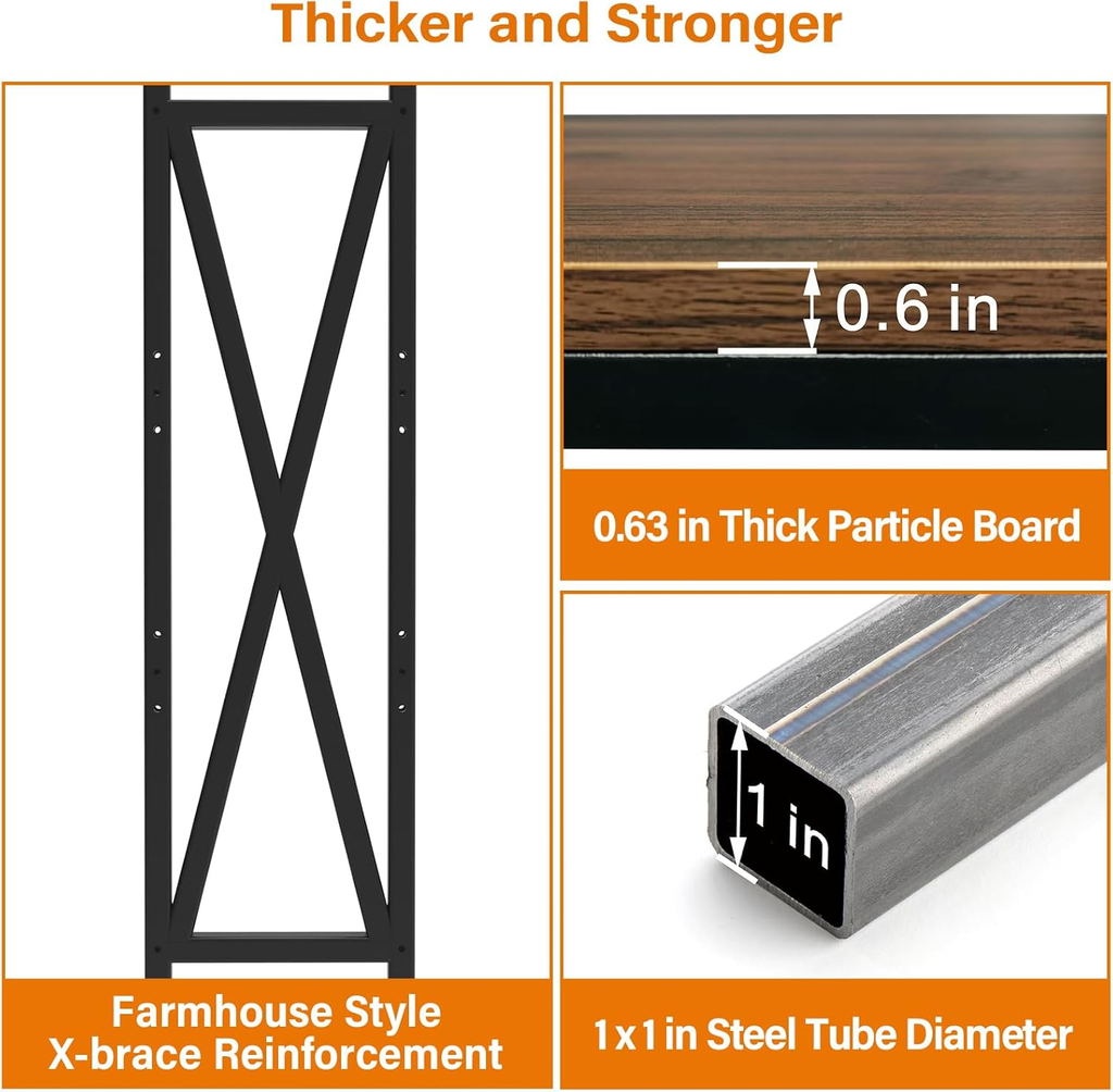 56.30'' Bakers Rack 4-Level Storage Shelves Metal and Wooden Kitchen Shelves, Kitchen Organizers and Storage, for Garage, Pantry, Bathroom, Closet ,33.50'' Length - Grand Goldman Shop