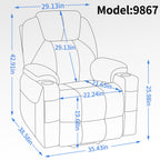 Up to 350 LBS Chenille Power Lift Recliner Chair, Heavy Duty Motion Mechanism with 8-Point Vibration Massage and Lumbar Heating, USB and Type-C Ports, Stainless Steel Cup Holders, Blue - Grand Goldman Shop