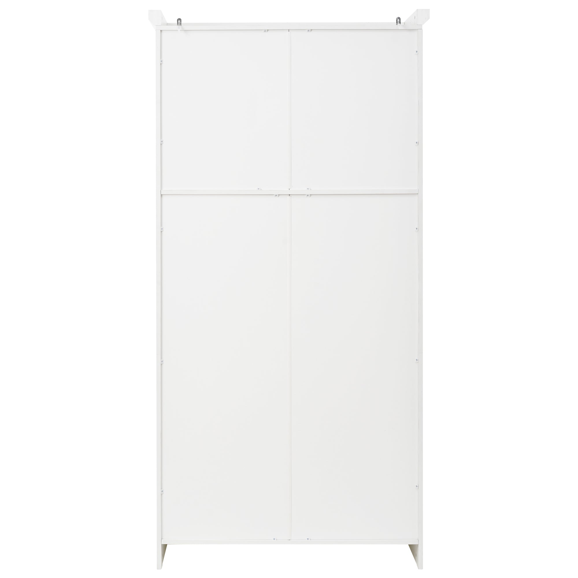 [Assembly Video Provided] TOPMAX 35.5x17.6x70.9inch Freestanding Kitchen Pantry Cabinet, Tall Storage Cabinet with 4 Doors, 2 Door Shelves, 8 Pull-out Trays and Adjustable Shelf for Dining Room, White - Grand Goldman Shop