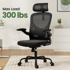 Ergonomic Office Chair, Home Office Desk Chair with Headrest, High Back Computer Chair with Armrests and Adjustable Lumbar Su