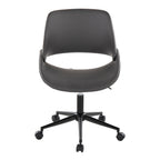 Contemporary Office Chair in Black Metal and Grey Pu | Premium Home Decor - Grand Goldman