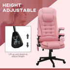 HOMCOM High Back Vibration Massage Office Chair with 6 Vibration Points, Heated Reclining PU Leather Computer Chair with Armr