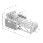 Convertible Sleeper Chair Sofa Bed with Multi-Pockets, Adjustable Pull Out Sofa for Small Spaces, Black Velvet - Grand Goldman Shop