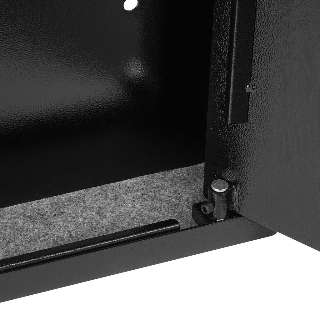 Wall Safe, 4-Tier Hidden Wall Mounted Gun Safe with Password & Key, Q235 Cold-Rolled Steel In-Wall Box with LED Lighting, 3 A