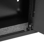 Wall Safe, 4-Tier Hidden Wall Mounted Gun Safe with Password & Key, Q235 Cold-Rolled Steel In-Wall Box with LED Lighting, 3 A